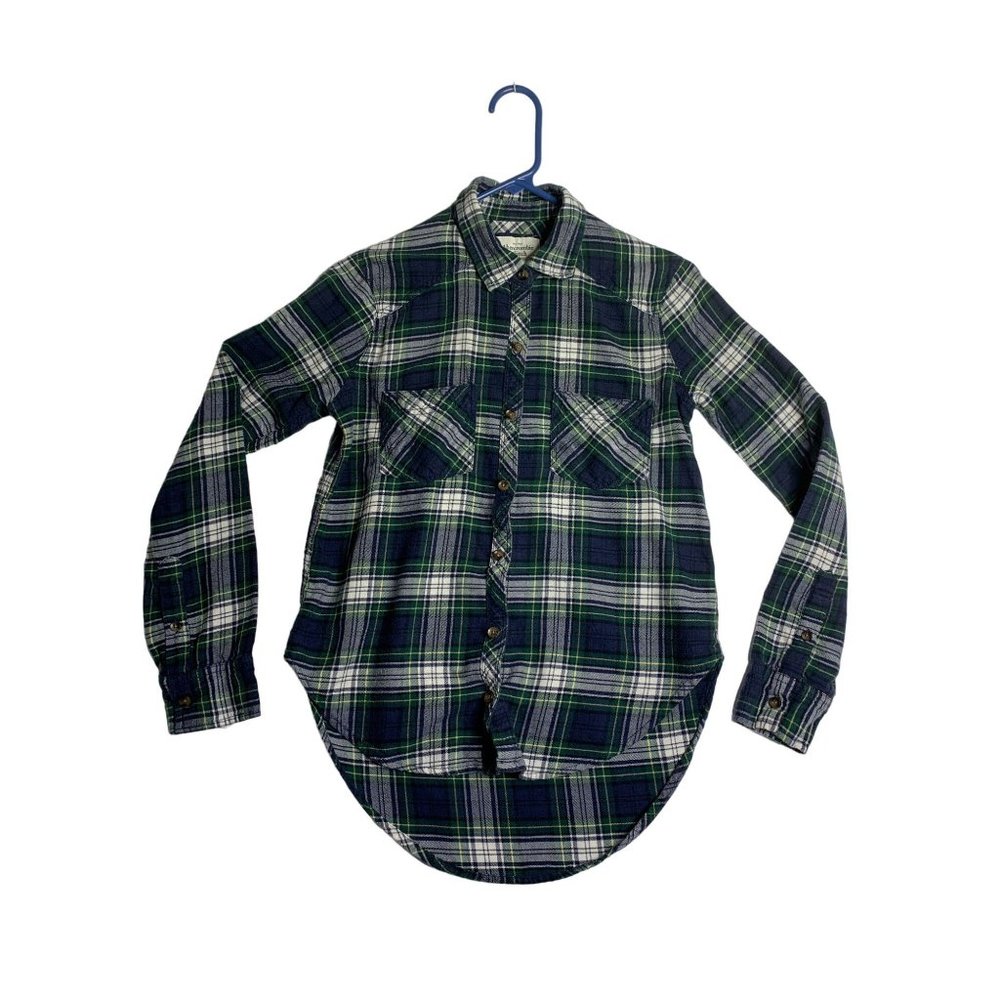 Abercrombie & Fitch New York Flannel Shirt Womens XS Button-Up Long Sleeve Plaid
